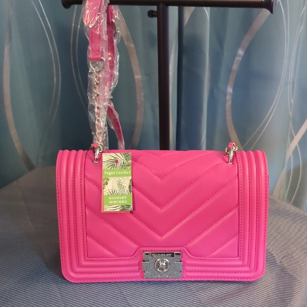 Badgley Mischka Vibrant Pink Crossbody Bag